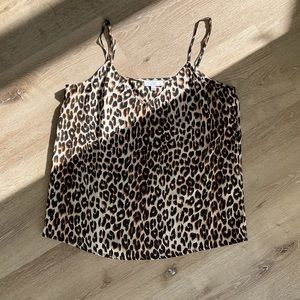 BN Fall animal print, silk, Equipment spaghetti strap camisol top. Size M.